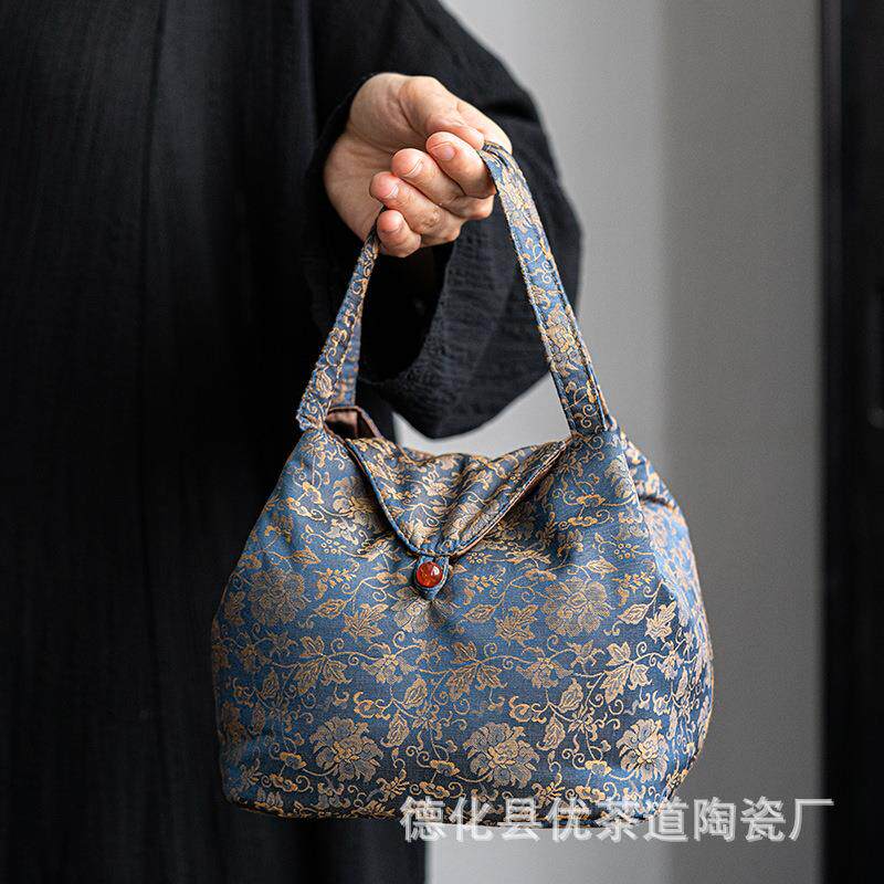 优茶道茶具收纳布包大容量加厚手提袋便携旅行品茗杯收纳袋保护套