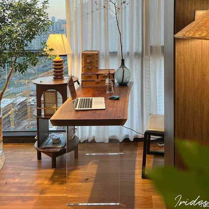 黑胡桃木大板茶桌白蜡木阳台桌茶桌客厅悬浮书桌工作泡茶桌中古风,住宅家具,家用茶台/茶桌,淘宝优惠券,粉丝福利购,淘宝优惠卷