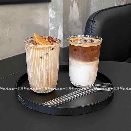 ins冰美式拿铁咖啡杯耐热奶茶杯玻璃杯创意加厚水杯特调气泡水杯