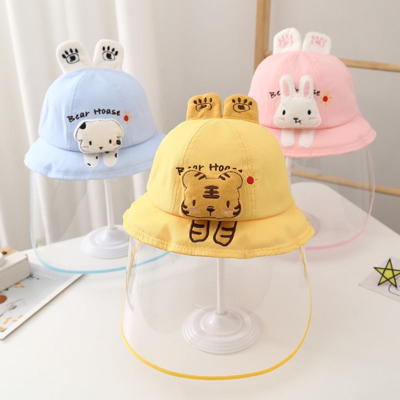 新生婴儿外出防护面部罩防飞沫面罩宝宝防疫帽遮脸隔离唾沫初生儿