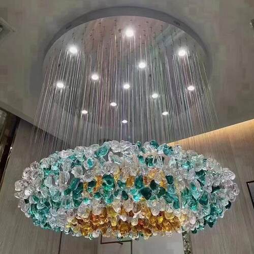 工程吊灯酒店售楼部沙盘中空商场大堂玻璃个性外贸大型吊灯