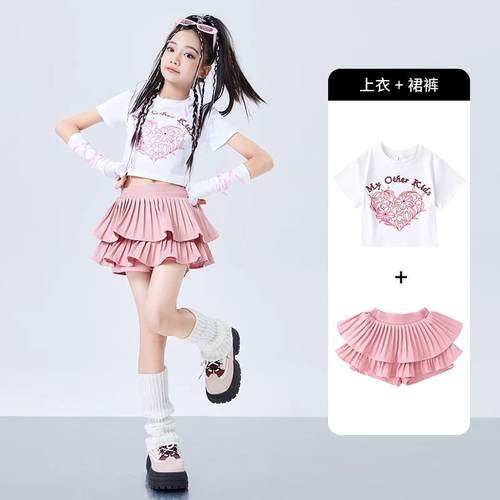 高档女童爵士舞服装女孩j走azz潮酷时髦特秀街舞潮服少儿模童演出