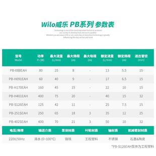 H169EAH增压泵冷热水空气能太阳能智能恒压 德国wilo威乐水泵PB