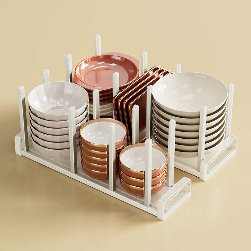 物内置丰放置架厨房内沥水碗盘子堆架收纳架抽屉橱柜束防滑碗碟架