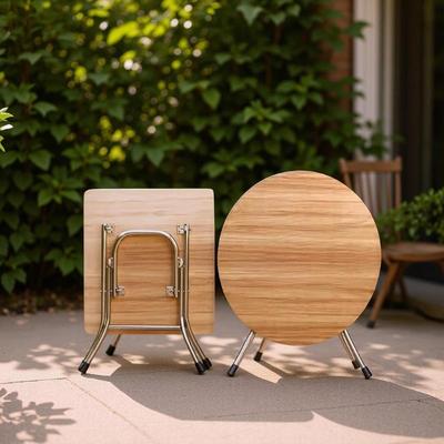 轻奢松木橡胶木杉木为主材适宜户外野餐餐桌便携带折叠餐桌现货