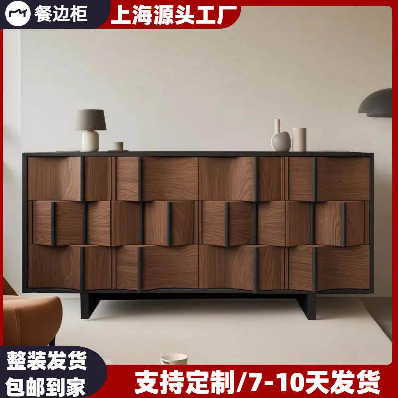 中古风烤漆餐边柜实木入户玄关柜客厅靠墙复古储物柜收纳柜装饰柜