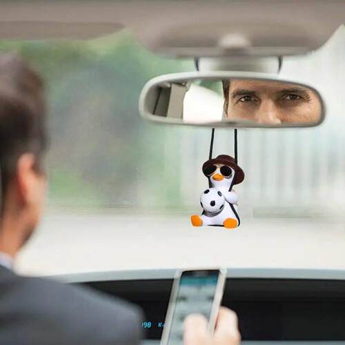Duck Swing Car Ornament Sunglasses Duck Car Pendant Swing