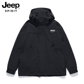 JEEP SPIRIT冲锋上衣外套男女春秋休闲外套连帽防风夹克23658