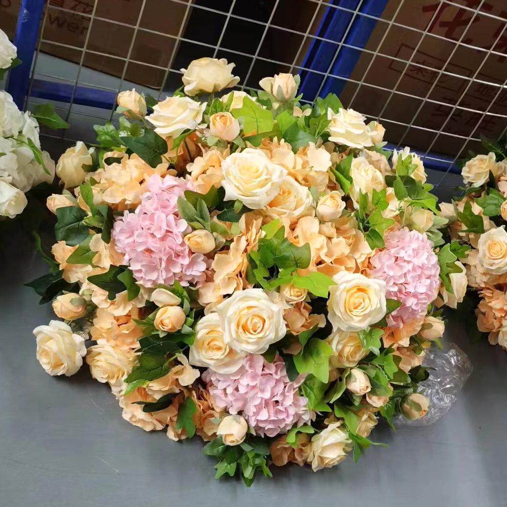 摆放仿真花桌绢花玫瑰茶几花家居装饰花假婚庆餐桌假花球花路引