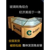 玻璃转角烟柜带收银台木质多功能新款 商超展柜定做各种超市烟酒柜