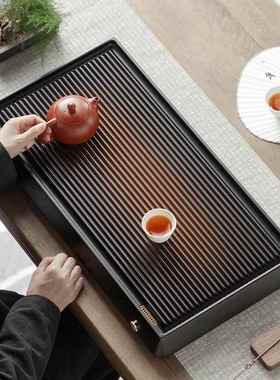 实茶盘简约茶家用台办台公室托盘沥57409水储排水台中式干泡茶木