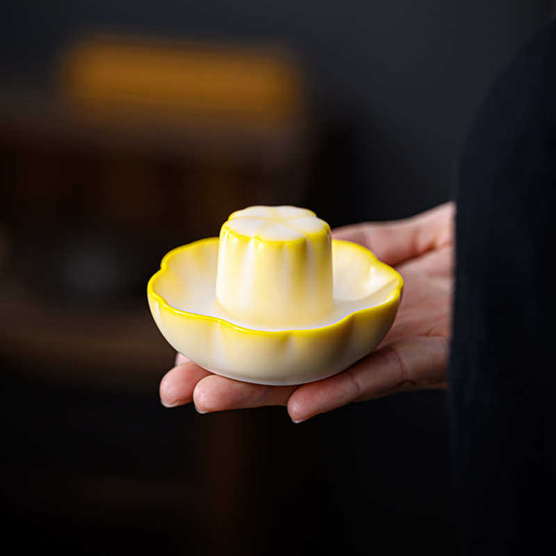 功夫茶具茶道配件猪油冻黄汝窑盖置茶壶盖架盖碗托架放置茶盘摆件,餐饮具,茶具礼盒,淘宝优惠券,粉丝福利购,淘宝优惠卷