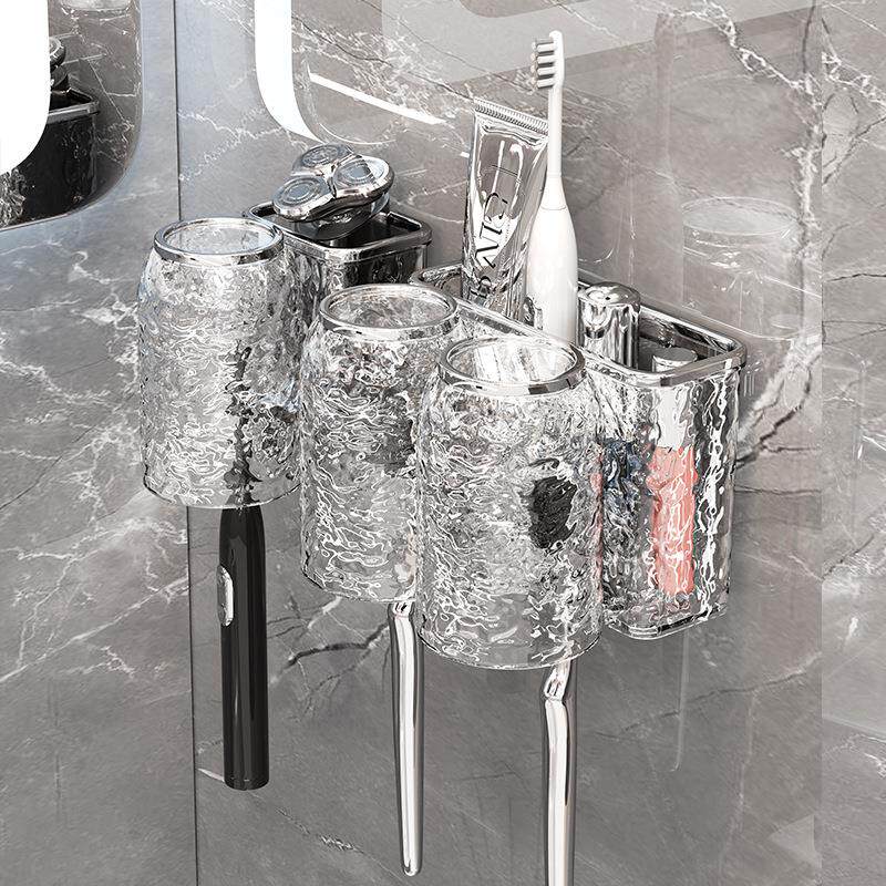 牙刷置物架高级感牙刷架牙刷杯壁挂式浴室牙杯洗漱杯漱口杯收纳架