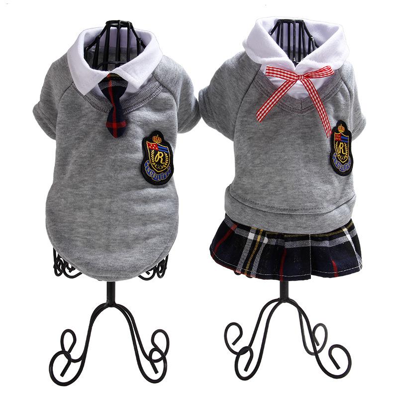 狗狗裙子校服狗情侣衣服用品宠物服装领带蝴蝶结服饰