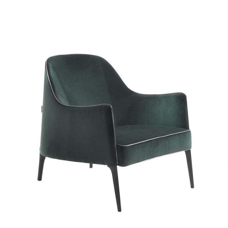 北欧设计师经典扶手沙发椅极简创意商用洽谈接待布艺单人沙发椅