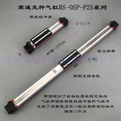 蓝星无杆气缸BS-OSP-P25-1400和BS-OSP-P25-1500