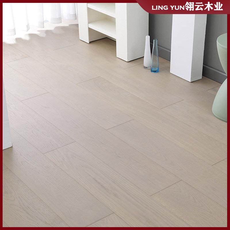 欧橡3/4mm纯三层实木复合地板家用ENF级环保地暖锁扣轻奢原木风