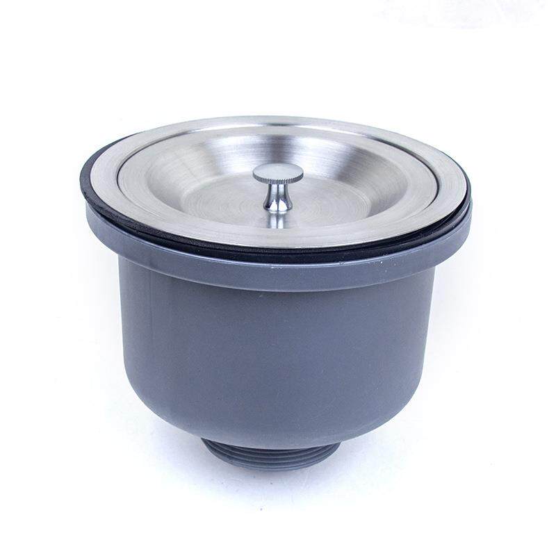 众朗304不锈钢杯下水器140长牙下水头石英石水槽单槽滤水器QH140