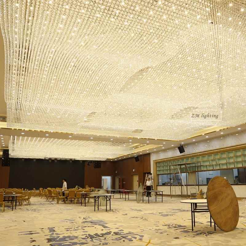 宴会客厅水晶灯别墅餐厅吸顶灯酒店大堂灯珠宝店非标工程灯具