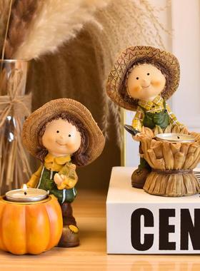 客厅柜子摆件高级感创意丰收节南瓜树脂工艺品田园风家居桌面花园