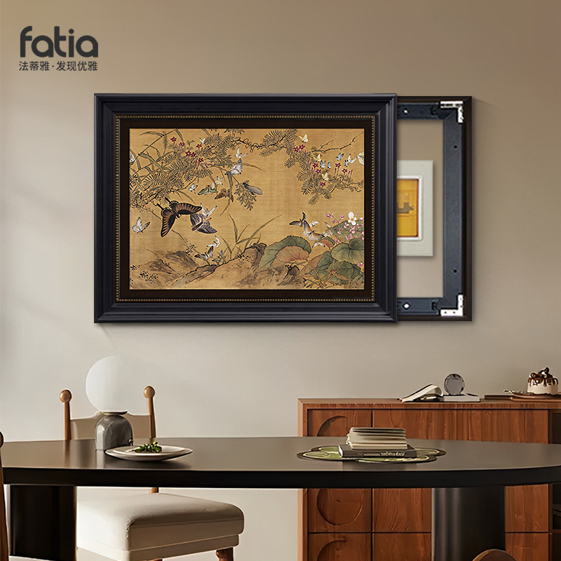 百蝶图中式古风电表箱装饰画弱配电箱挂画电源开关盒遮挡壁画新款