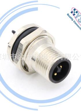 M12 防水电源连接器3芯 4芯弯头T-code成型线缆组件IP67插头