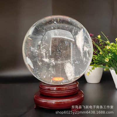优质透明白水晶熔炼球摆件批发开业乔迁礼品连云港东海水晶工厂