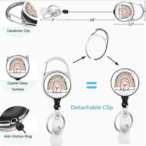 Adjustable Work Card Badge Holder Push Fit ID Card Holder