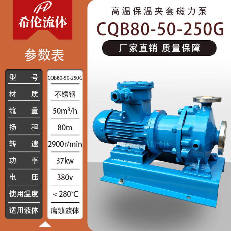 供应CQB80-50-250高温驱动离心泵不锈钢304量大从优牌