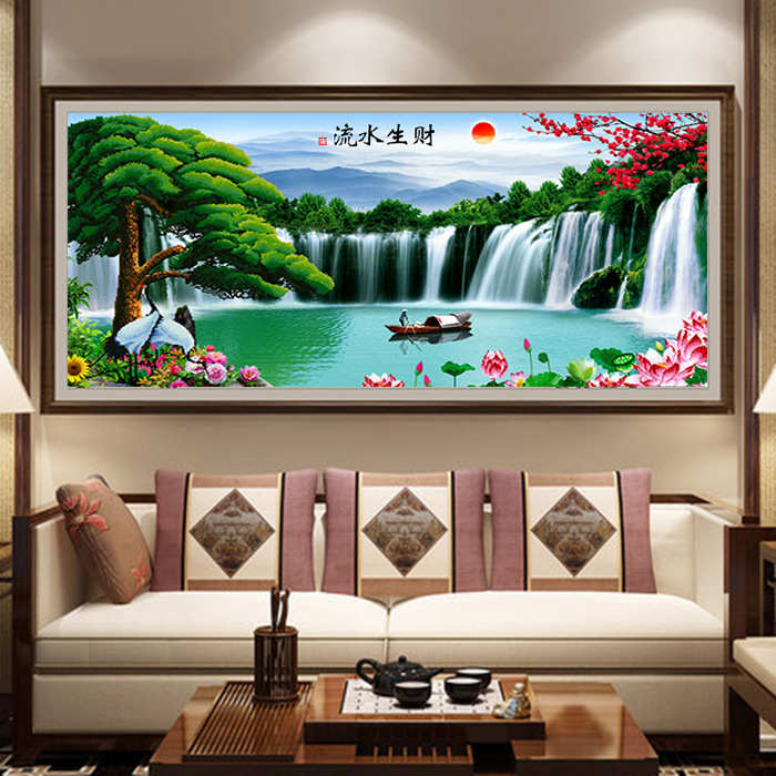 贴钻魔方画 十字绣 魔方圆钻十字绣 流水生财