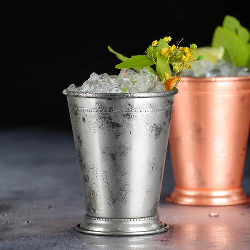 u薄荷朱丽普杯属鸡金10017酒尾杯特调金属杯 卷边莫吉托Mint Jlep