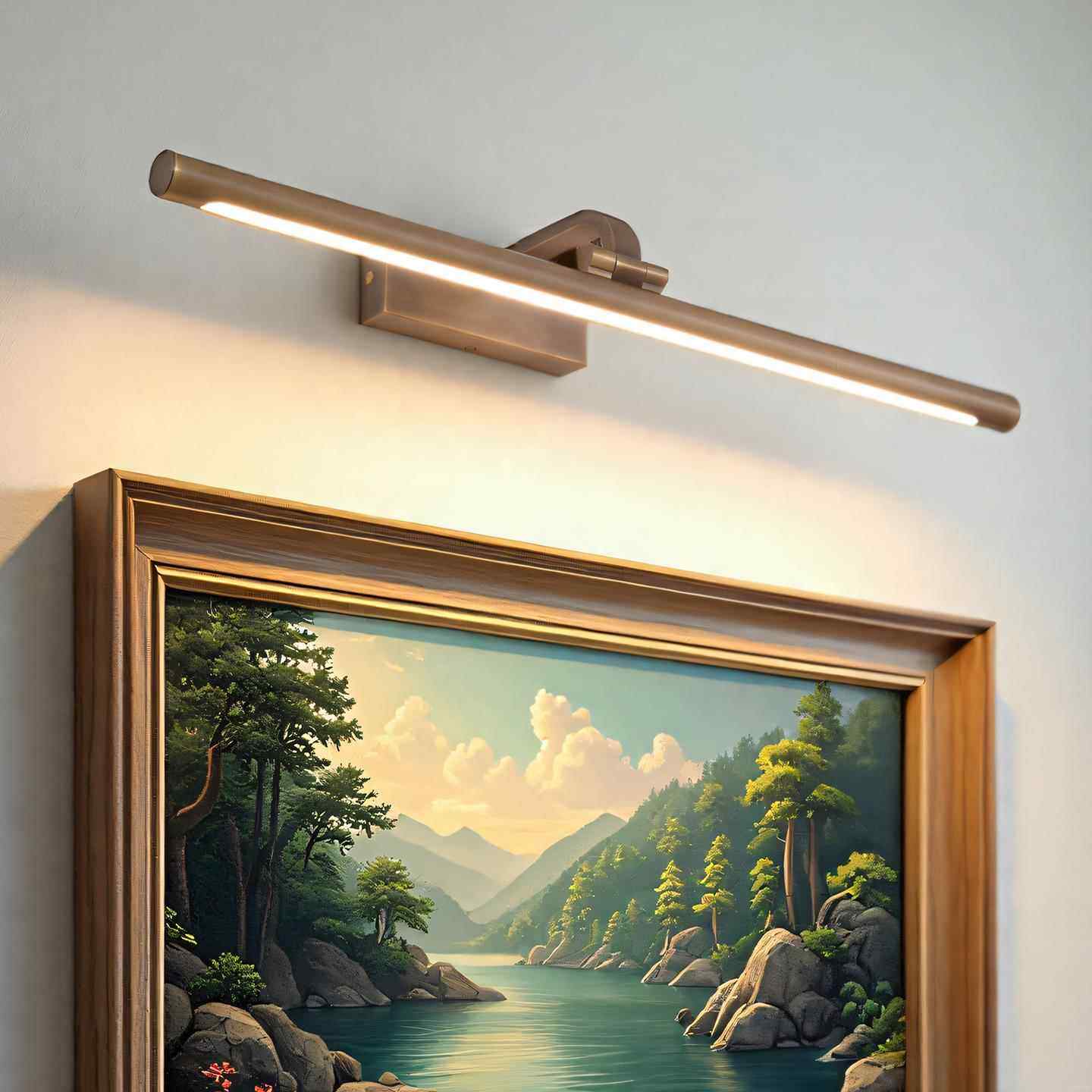 全铜壁灯美式覆古照画挂画长条壁画灯玄关走廊古铜色民宿酒店墙灯