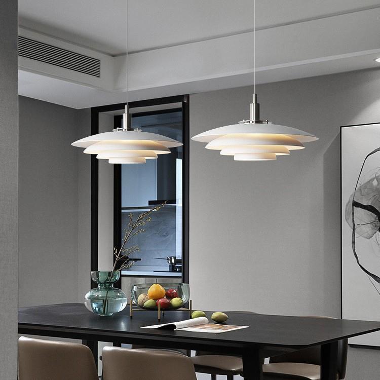 餐厅吊灯北欧现代简约吧台岛台飞碟吊灯极简铝材PH5长盘餐桌吊灯