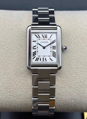 正品98新卡地亚坦克系列小号精钢石英女表W5200013公价24500