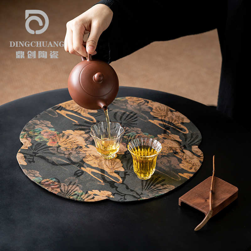 香云纱如意干泡茶席垫子新中式 禅意双面隔热茶垫桌布茶布桌旗