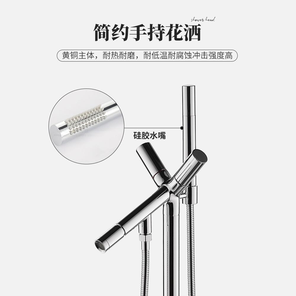 新款直销浴缸水龙头 羊角落地式浴缸龙头 独立式落地龙仿古水龙