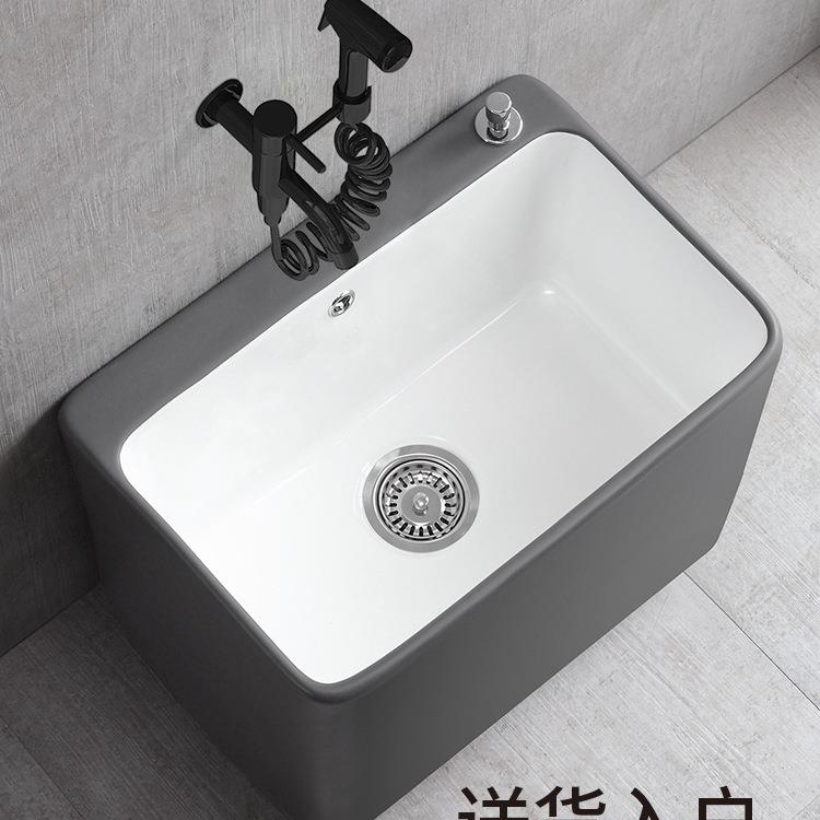 拖把池家用阳台陶瓷拖布池墩布池落地式拖把盆卫生间拖帕池