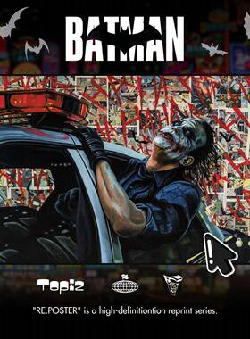 BATMAN蝙蝠侠小丑电影漫画海报高清印刷版画有框家装饰画收藏挂画