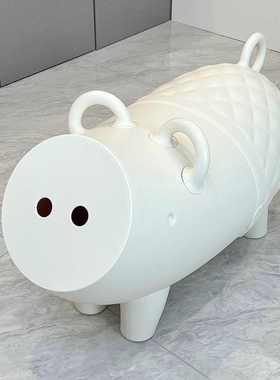 轻奢感客厅小户型创意摆件可收纳卡通小猪茶几迷你小茶几落地