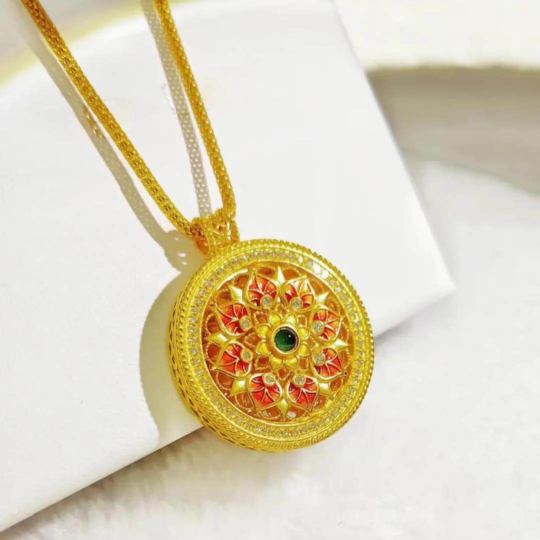LBD0603215八叶花镶嵌吊坠石膏模具 金银加工模具 八宝罗盘模具