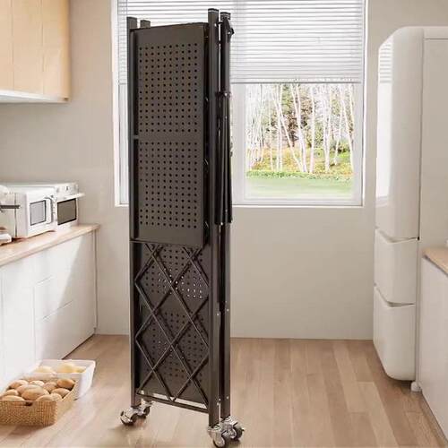 家用折免装储简易叠置物架厨房落地可移动物架铁艺多W-0019层收安