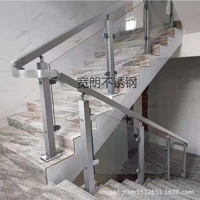 嘴玻璃夹立柱和玻璃固定不锈钢护栏平台楼梯鱼用于阳台免打孔玻璃