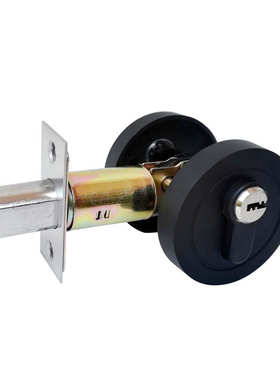 闭锁黑色隐形门锁通用圆形储藏室带匙可加长辅助锁deadbolt lock
