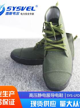 500KV高压静电服导电鞋，屏蔽服专用鞋，帆布鞋防静电