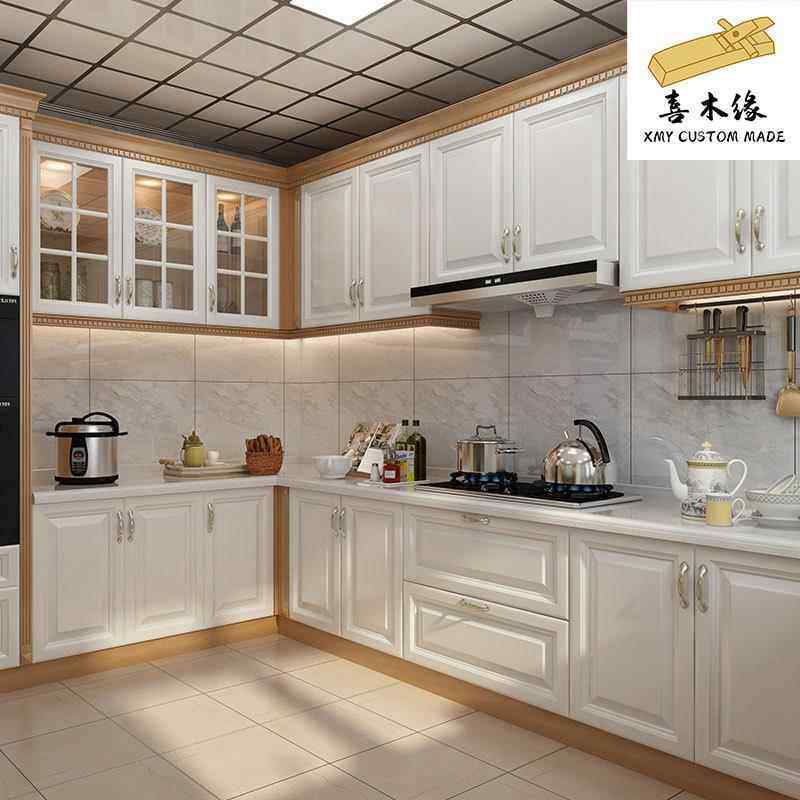 南京全屋整体厨房橱柜石英石台面欧式拉篮组装实木橱柜