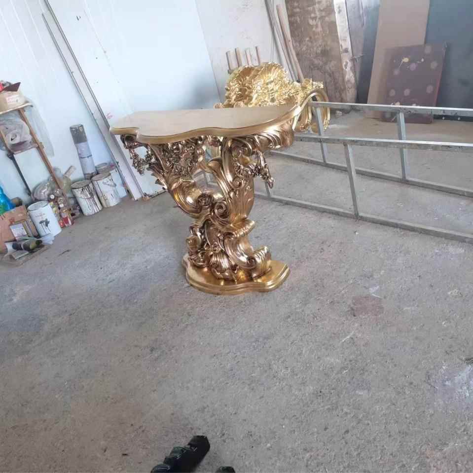 欧式端玄关桌别墅走廊玄关圆台半进门景台靠墙边柜桌TQC走廊桌