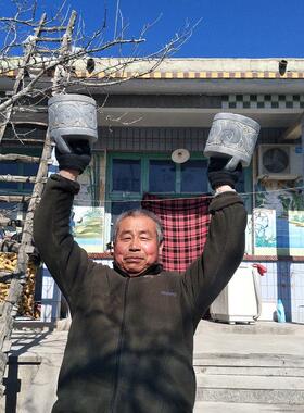 石雕练功石锁训练功健身男士家用卤砝肉码压锅篦哑子铃花岗块石雕