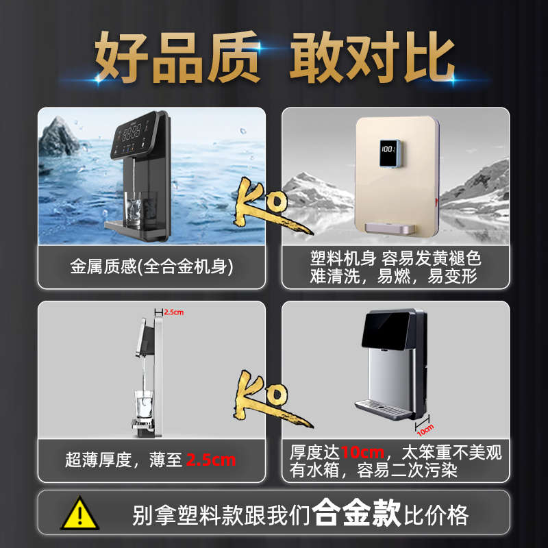 瑞卡诺W5玻璃智能语音无水箱即热直饮壁挂超薄管线机饮水机净水器
