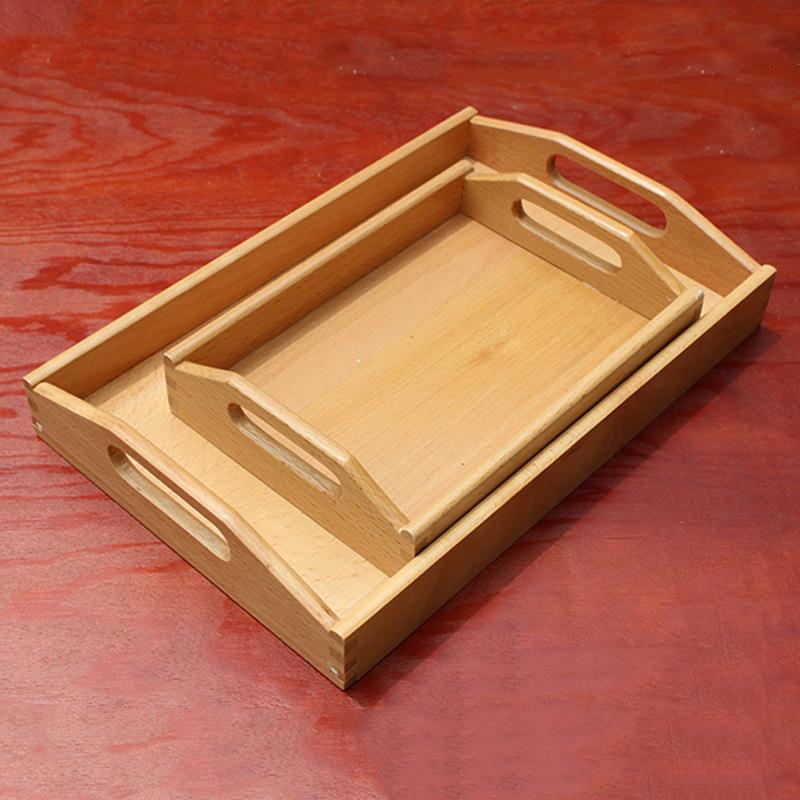 榉木质蛋糕西点托盘 木制长方形面包托盘 餐厅西餐厅包子托盘木制