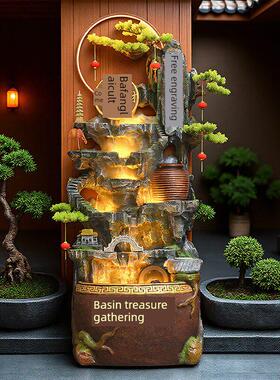 假山流水喷泉景观循环水办公室客厅装饰品鱼池招财风水轮落地摆件